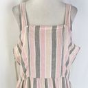 Caslon New  Cabana Stripe Linen Blend Lattice Trim Tiered Maxi Dress Size Medium Photo 5