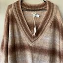 a.n.a NWT  Brown Striped V-neck Sweater Size 2X Photo 2