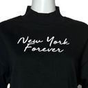 ZARA  Shirt Womens Small Black White New York Forever Crop Sweatshirt Neutral Photo 3