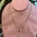 Vintage SAO Gold Filled Cross And Crystal Heart Pendant Necklace Photo 0