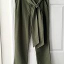 Anthropologie  Coquille Olive Green Soft Paperbag Tie Waist Casual Jogger Pants 8 Photo 1