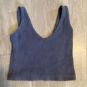 Aura  gray ribbed v-neck cropped tank top size XXS/XS Photo 0