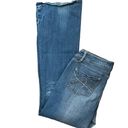 SO  Junior Jeans Wide Leg Streetwear Y2K Distressed Size 11 Blue Stretch Denim Photo 7