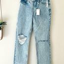 Good American NWT  Good '90s Ripped High Waist Relaxed Jeans GNIC999T Blue953 6 Photo 3