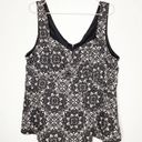 Torrid  Black And White Lace Print Sateen Peplum Top 2X Photo 2