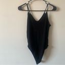 American Eagle Cami Bodysuit in Fancy Rib in Black Photo 8