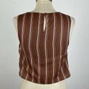 J.O.A. Brown Stripe Knot Crop Top Photo 68