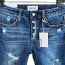 Bermuda NWT Tricot Womens Blue Button Fly Distressed Denim  Shorts Size Medium Photo 3