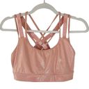 Victoria Sport So Strappy Pink Glitter Shimmer Racerback Wireless Sports Bra Photo 1