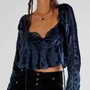 Free People  NWOT Bali Heirloom crushed velvet long sleeve crop top large Photo 0