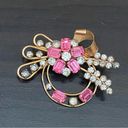 GF Vintage STAR-ART 1/20 12K  Art Deco Pink Flower Rhinestones Pendant Brooch Photo 1