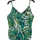 New York & Co. Womens 7th Avenue Spaghetti Strap Top Size Small Green Blue Floral Photo 0