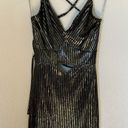 FashioNova Gold And Black Striped Foil Mini Dress Photo 0