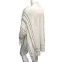 Chico's  Size L XL White Beaded Boho Poncho Oversized Sweater Top Dolman Sleeves Photo 5