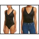 BCBGMAXAZRIA 💕💕 Black Faux-Suede V-Neck Bodysuit Medium M NWT Photo 5