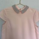 Ted Baker NWOT  Pink Embellished Pearl Collar Cap Sleeve Top Size 1 US 4 Photo 3