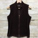 Charter Club  quilted chocolate Brown velour vest size M Photo 0