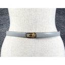 Anne Klein Vintage  for Calderon Belt Gray Gold Lion Head Thin Medium Skinny Photo 0