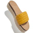 Yellow Braided One Band Platform Slip On Sandal Size 10 Photo 6