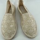 West Loop Women’s Creme Fabric Crochet Slip On Espadrille Flats Large 9/10 Photo 1