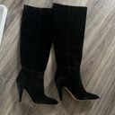 Veronica Beard  Sanzi Knee Slouchy High Leather Stacked Heeled Boots 6 Photo 3