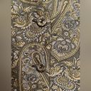 Anne Klein Anne Kline II Gold Olive Green Gray Paisley Fabric ButtonVest Sz 10. Full Lining Photo 2