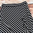 Talbots  Ruffle Knee Length Midi Wrap Skirt Black White Striped Small Stretch Photo 1