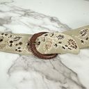 J.Jill  Suede Embroidered Taupe Bohemian Leather Belt Size Small Photo 7