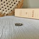 Vintage “Eritrea” Silver Floral Pinkie Ring 4.5 Gunmetal Whimsigoth Neutral Gray Photo 6