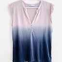 Young Fabulous and Broke  Blue & Cream Light Breezy Sleeveless Shirt ~ Size Large Photo 0