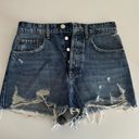 ZARA women's Hi Rise Button Fly Cutoff Fray Hem Festival Jean Shorts Photo 0