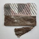 Anthropologie  Jasper & Jeera Metallic Leather Cotton Blend Large Pouch Tassel Photo 12