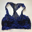 Free People New  Women’s Small Bra Blue Bralette Intimately Floral Lace Racerback Photo 3