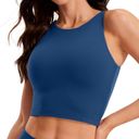 CRZ Yoga  Butterluxe Double Lined Cropped Tank Top High Neck Racerback Tank Photo 2