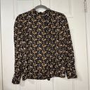 Aria BODEN  Black Floral Bow Coquette Silk Blend Blouse Size 4 Photo 1