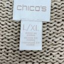 Chico's Chico’s Tarrin Tape Yarn Fringe Poncho Sweater Taupe Tan Large XL Photo 10