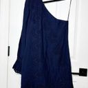 Hill House  The Mila Womens Medium Mini Dress Navy One Shoulder Long Sleeve Photo 7