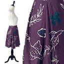 Esprit Vintage 90s Espirt Skater Circle Skirt with Dove Print Plum Rayon Size 5/6 XS Photo 4