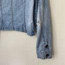 DKNY  Jeans Distressed Light Wash Denim Blue Blazer Jacket ~ Size XS Photo 5