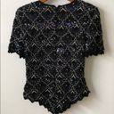 Laurence Kazar Vintage Silk & Sequin beaded Top New Years Photo 2