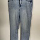 Seven 7 Denim High Rise Slim‎ Straight Light Wash Raw Hem Jeans Photo 0