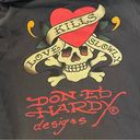 Ed Hardy  Vintage Y2K Black Zip Up Love Kills Graphic Hoodie Size Small Photo 3