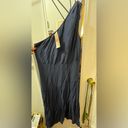 Navy Blue One Shoulder Midi Dress Size M Photo 1