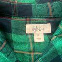 Style & Co Plus Size Boyfriend Sparkle Emerald Green Plaid Button Down 3X Photo 2