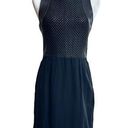 L'Agence  Black Chain Link Bodice Lambskin Leather Trim Mini Womens Size 6 Sheath Photo 0