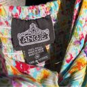 Angie Peach Floral Tiered Sleeveless Boho Ruffle Hem Crinkle Maxi Dress M Photo 1