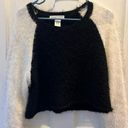 Planet Gold  Black and White Womens Cropped Fuzzy Sweater - Size M Photo 0