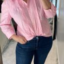 kim rogers  pink & white striped size large button down shirt Photo 2