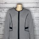 Houndstooth Kasper NWOT Size 16 Black & White  Zip Front Jacket Blazer Photo 1