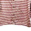 Rachel Zoe  Striped Linen Button Down Blouse Burgundy Size M Coastal Bohemian Photo 3